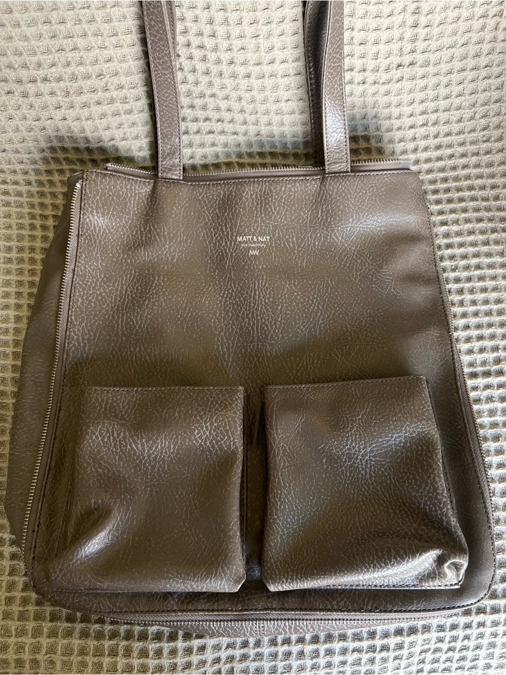 Matt & Nat Vegan Leather Messenger Tote with Front Pockets